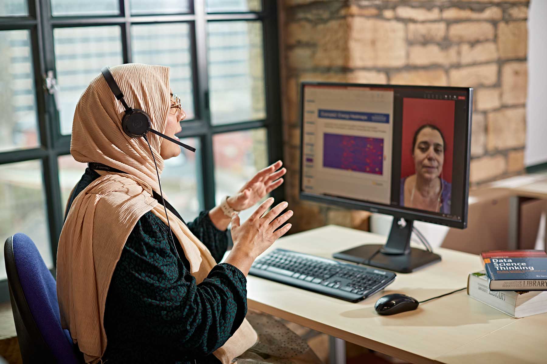 An online meeting between a student and academic.