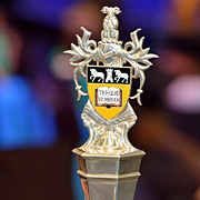 The University of Huddersfield mace, complete with coat-of-arms, used at the Graduation Ceremonies