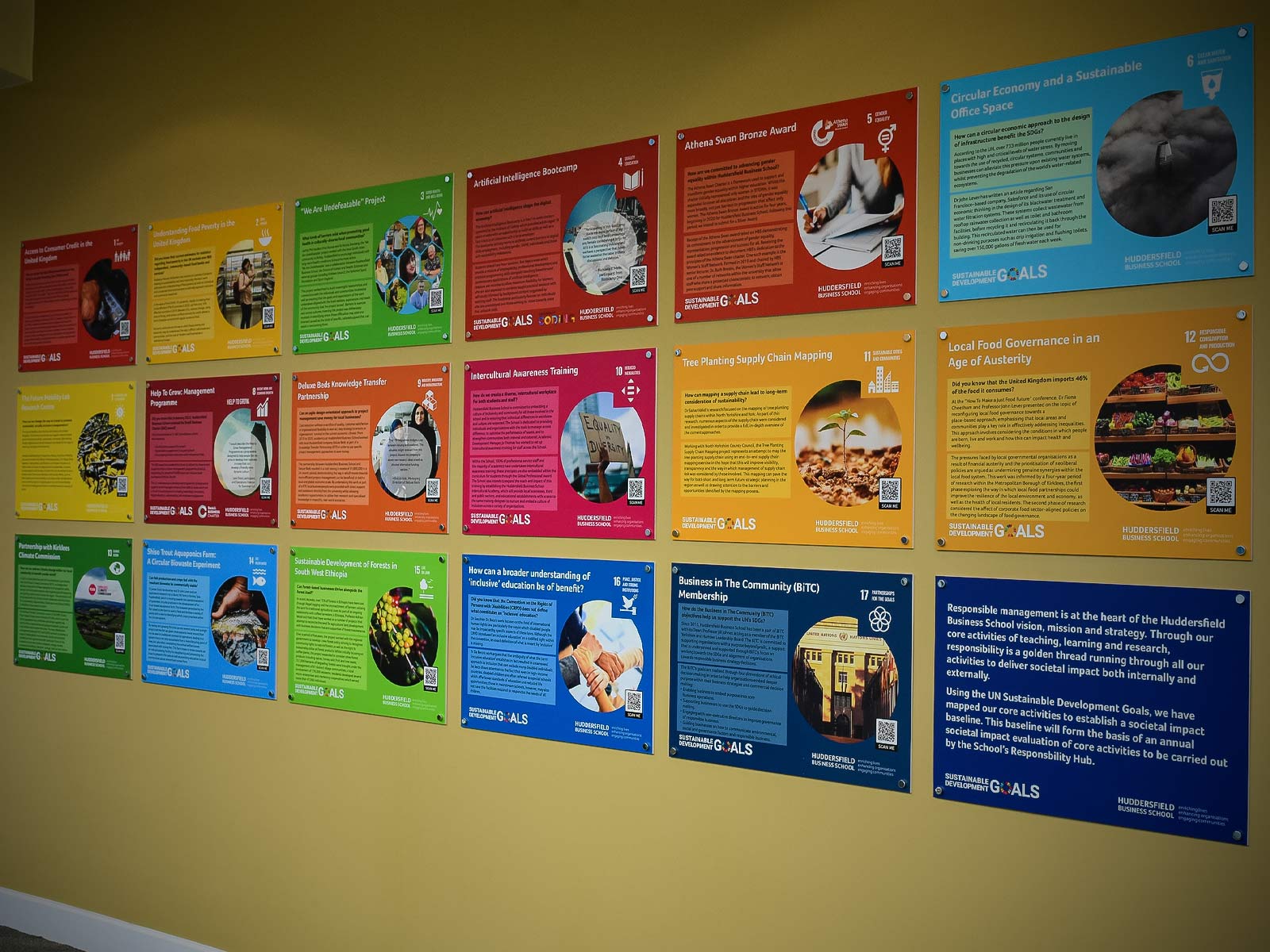 Sustainable Development Goals on display in Huddersfield Business School